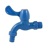 uxcell 水タップ　水道の蛇口　プラスチック　ブルー　10.5×10×3cm　15mm　37g　1個