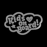 手書き風 kids on board カッティング ステッカー シルバー 銀