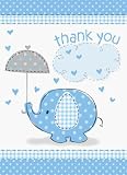 Boy Umbrellaphants Thank You Card by Uk Baby Shower Co