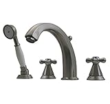Whitehaus 514.443TF-ACO Blairhaus Truman 7 7/8-Inch Deck Mount Tub Filler Set with Hexagon-Shaped Cr