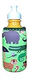 Kidzikoo - #1 Neoprene Baby Bottle/Sippy Cup Insulator Cooler Coolie - Zoo Animals by Kidzikoo