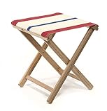 LONA ビーチスツール ナチュラル×レッド×ブルー 約41×41×H46cm 01.09.02.301