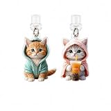 スマホ キャップ コネクタカバー 猫 2匹 セット 端子 ダスト プラグ 保護 防塵 防水 充電口 充電穴 カバー タイプC (Type-C)