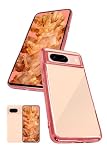 シズカウィル Google Pixel8 クリアケース ケース カバー サイドメッキ加工 クリア ケース ローズ×クリア 1個入り