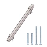 AmazonBasics Straight Bar Cabinet Handle, 6.63" Length (5" Hole Center), Satin Nickel, 10 Pack