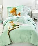 Disney Tinkerbell Tink Watercolor Full Size Comforter and Pillow Shams Sets [並行輸入品]