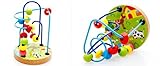 VolksRoseR Multicolor Wooden Bead Roller Coaster - Farm Pattern - Compact Size Early Developmental B