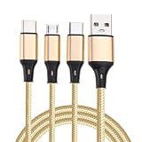 マルチ充電ケーブル マルチ USB ケーブル USB 充電ケーブル ナイロン編組 タイプ C マイクロ USB 3 In1 マルチ充電ケーブル アダプター