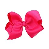 shuohuソリッドグログランリボンかざぐるまHair Bowsクリップforベビー女の子キッズ子供 US サイズ: One Size カラー: ピンク