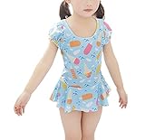 WIN 女の子　水着 可愛いパフ袖　女児水着 キッズ べビー水着　お姫様 幼児 女の子 用 女の子　ワンピース スカート 子供水着 ガールズ ミズギ スイミング スクール水着 スイムウエア　ジュニア　