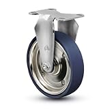 Jarvis 30 Series 5 Diameter Welded Disc/Polyurethane Wheel Rigid Plate Caster with Ball Bearing 3-5/