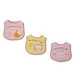 赤ちゃん・ベビー ガールズ どうぶつのなきごえ ベルクロストラップ スタイセット 3枚入り 女の子 (ワンサイズ) (ピンク/イエロー)