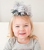 【こどもヘアバンド】ふわふわファーとグレイリボン【エンジェルグレイ】ヘアクリップピン付ヘアバンド★誕生日や入園入学のスタジオ撮影に今こどものヘアアクセがたまらなく可愛いっ！！お姉ちゃんになったらヘアク