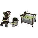 Graco Comfy Cruiser Click Connect Travel System and Pack 'n Play On The Go Playard, Go Green by Grac