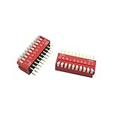 Goliton® 　5X　 10P 2.54MM　ダイヤルコードスイッチ　トグルスイッチ　コードスイッチ　10P　レッド