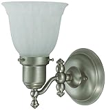 Cal Lighting la-191 – 1 Bath Vanity With曇りガラスシェード、Brushed Steel Finish