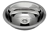 Ambassador Marine Half Sphere Stainless Steel Ultra Mirror Polished Finish Sink, 13 1/4-Inch Wide x 