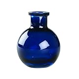 High Quality Transparent Glass Vases, 3.5-Inch, Navy Blue, 5-Pack