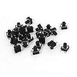 uxcell　タクトスイッチ　4端子　6mmx6mmx7mm　プラスチック　金属　押しボタン　置換　25個入り