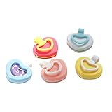 OUNONA 虫よけ クリップ 天然ハーブ 子供 ベビーカー用 5個入り ハート型 (ランダムカラー)