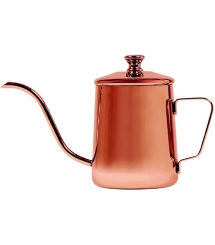 Amazon | 経年変化を楽しむ 銅製 コーヒーポット 600ml 細口 ノズル 直