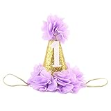 【ノーブランド品】 子供　新生児　パーティー　キラキラ　王冠　花　ティアラ　ヘッドバンド　髪飾り　全6色 - 紫の, 新生児