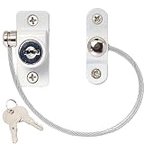 2 x Window Restrictor Security Cable Child & Baby Safety Locks - Keyed Alike (White) by White Hinge