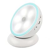 Wen & Cheng調節可能モーションセンサーLEDナイトライト、USB充電式360 °回転磁気ベースウォームホワイトライトfor、廊下、バスルーム寝室ワードローブ