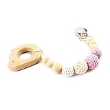 Baby Clip Crochet Beads Braided Pacifier Clip Chew Wooden Beads Teething Jewelry Safe Nature Baby Sh