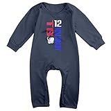 Kamifa カミファ トムブレイディ スポーツ 英字 プリント 長袖ベビー服 ロンパース ギフト クール Navy 24 Months
