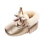 ユニセックスベビー幼児は冬アンチちょう結びのスノーブーツPrewalkerシューズをスリップ秋 (6-12ヶ月, ゴールデン)