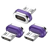 AUFU 16pin 専用 Micro USB 端子 18W 急速充電 データ転送 【3個セット】 コネクタ マグネット式充電プラグ マグネット充電端子 防塵プラグ 個別販売