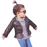 Yoyorule 幼児用 PUレザージャケット ジッパー フード付アウター コート US サイズ: 80(12 Months) カラー: ブラック