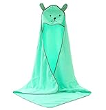 ベビー ソフト コットン 通気性 バスタオル キッズ バスクロス クローク バスローブ 0-7歳（ライトグリーン）