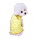 犬服夏用 小型犬向け 冷感メッシュ素材 軽量で通気性 の犬ふく夏用 涼しいおしゃれウェア 犬の服夏用 (イエロー, M (2.5-3.5KG))