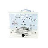 uxcell アナログ電流計　パネルアナログ　電流計　AC 0-250V　微調整　電圧計