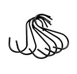 peicees 15pcs丈夫なフックS型黒ステンレススチールホルダー