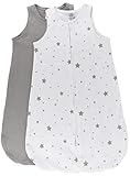 100% Cotton Wearable Blanket Baby Sleep Bag Grey Stars 2 Pack (6-12 Months) 【joybaby】 [並行輸入品]