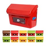 プラスチック 外壁マウントレターボックス 郵便ポスト郵便受け メールボックス壁掛け (2) Yellow top + Red body)