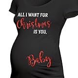 All I Want for Christmas Is You baby- Sparkle glitter-maternityシャツ US サイズ: M カラー: ブラック