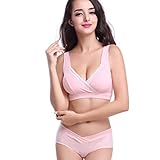 （ワボーズ） Waboats 妊婦 産前 産後 授乳用 マタニティブラジャー やわらか ショーツ 2点セット ピンク セット XXL