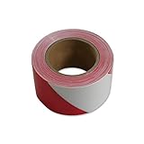バリケードテープ 赤/白トラ柄 130ｍ 標識テープ危険表示テープ 非粘着性PE 幅70mm x 130m