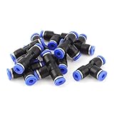 uxcell　10個入り　4mm 3ウェイ　空気圧クイック　リリース管継手　コネクタ　ティープッシュ