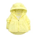 ハクチョウ（hakucho) 子供服 子供コート キッズ 薄手 キッズコート キッズジャケット 春コート 長袖 パーカー　女の子冷房対策 遠足公園 幼稚園 (80cm, イエロー)