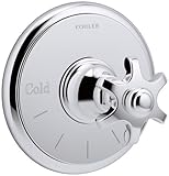 KOHLER T72769-3M-CP Artifacts Thermostatic valve trim with prong handle, Less Valve, Polished Chrome