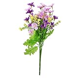 Hommy 　造花 ブーケ キク造花 人工花 結婚式 パーティー 装飾花 デコレーション 菊の花束 フラワー　一束 (フクシア＆パープル)