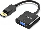 Displayport VGA 変換 アダプター DP to VGA DP オスメス 変換ケーブル 金メッキコネクター サポート1920×1080 最大解像度(PC モニタ プロジェクター DVD HDTV モニター用 対応) (1個)