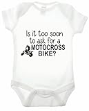 Bullshirtのis it too soon to ask Motorcross自転車の半袖Babygrow。 カラー: ホワイト