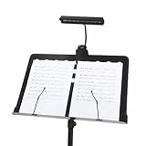 led clip-on music stand clamp night light bed table desk reading