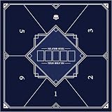Rowaica ポーカーマット 正方形 80×80cm 卓上 テキサスホールデム プレイマット 最大6人用 (ネイビー)